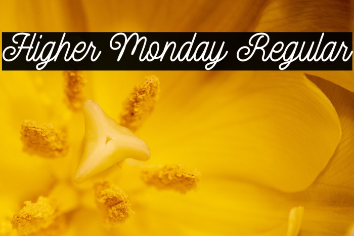 Higher Monday Regular Example 2