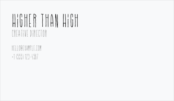 Higher Than High Business Card