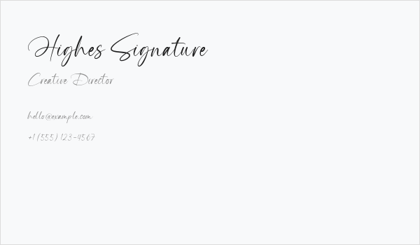 Highes Signature Business Card