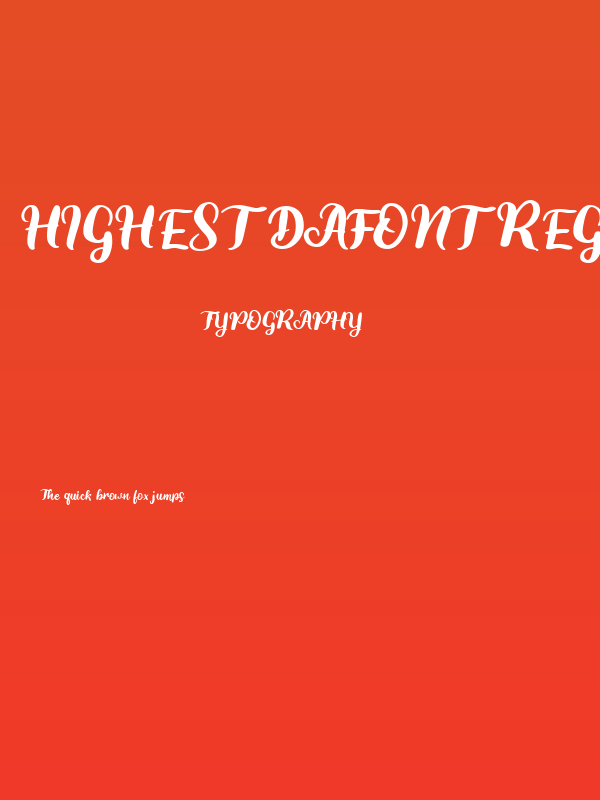 Highest Dafont Regular Poster