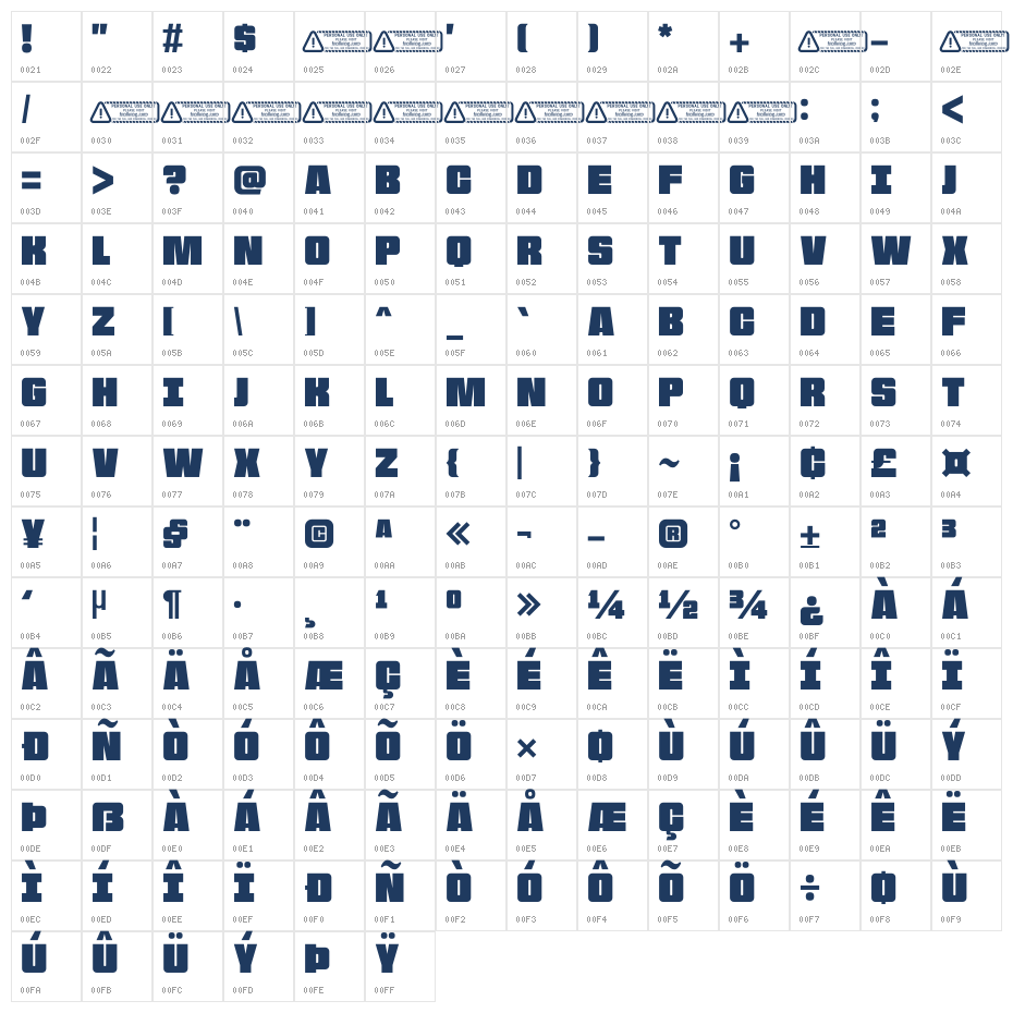 Highest PERSONAL USE ONLY! Character Map