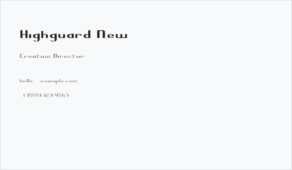 Highguard New Business Card