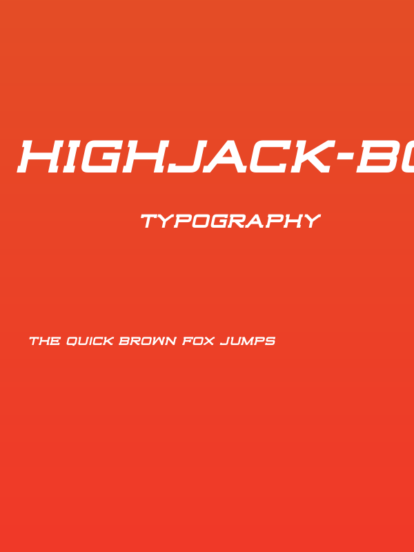 Highjack-BoldItalic Poster