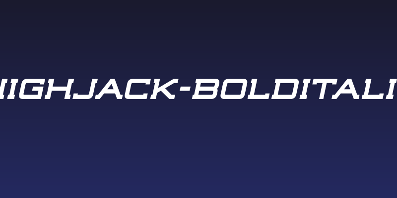 Highjack-BoldItalic Social Header