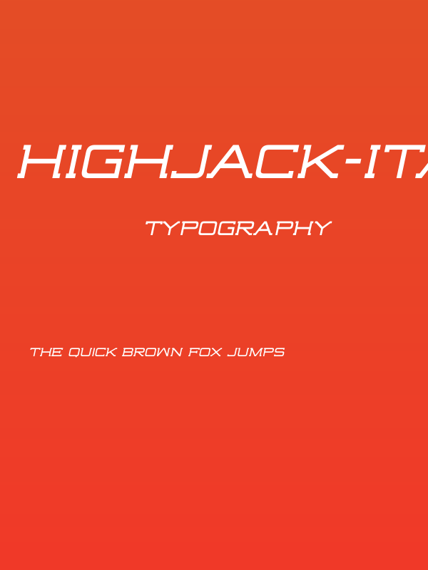 Highjack-Italic Poster