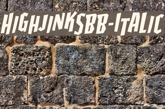HighjinksBB-Italic Font examples