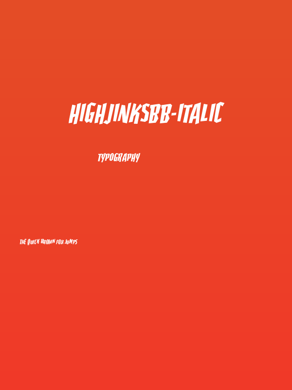 HighjinksBB-Italic Poster