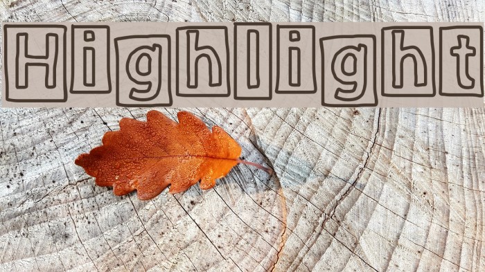 Highlight Font examples