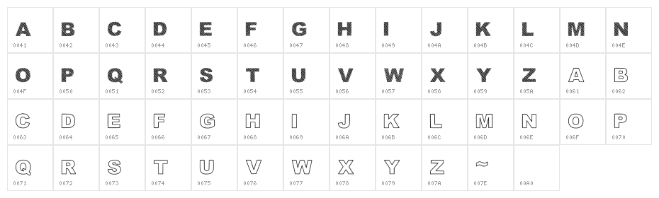 Highlight_linesandoutli Regular Character Map