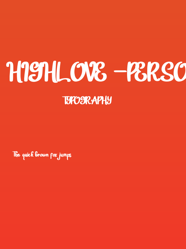 Highlove -Personal Use Poster