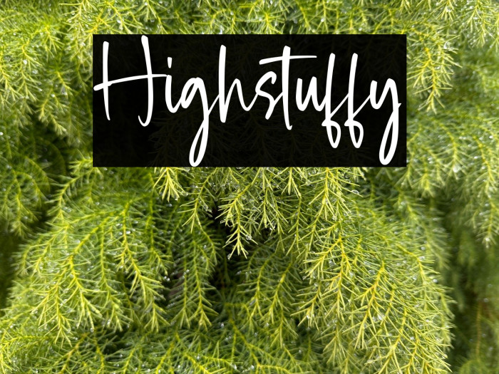 Highstuffy Caratteri examples