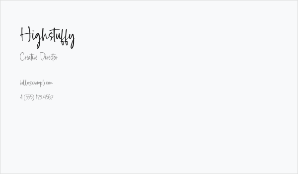 Highstuffy Business Card