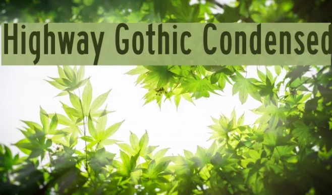 Highway Gothic Condensed Example 1