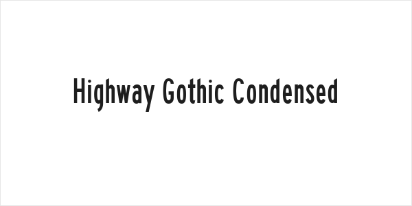 Highway Gothic Condensed Logo