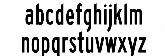 Highway Gothic Condensed फ़ॉन्ट लोअरकेस