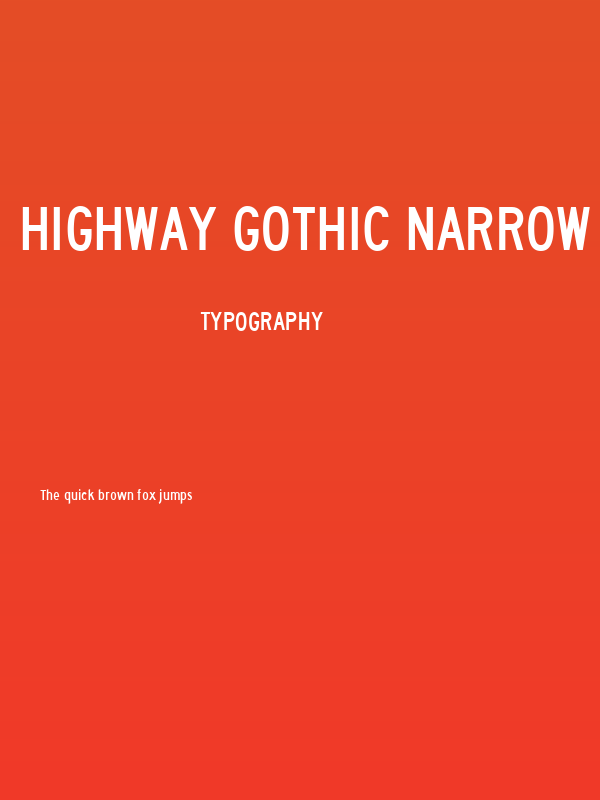 Highway Gothic Narrow Poster