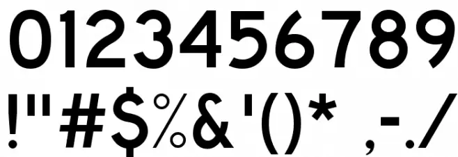 Highway Gothic Font OTHER CHARS