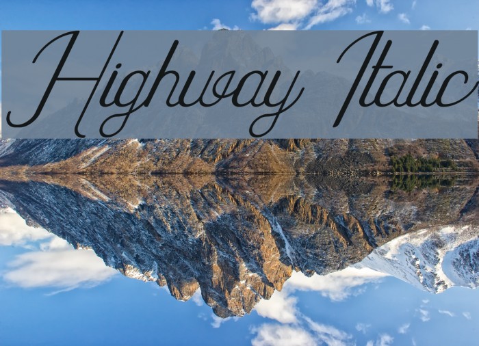 Highway Italic Font examples