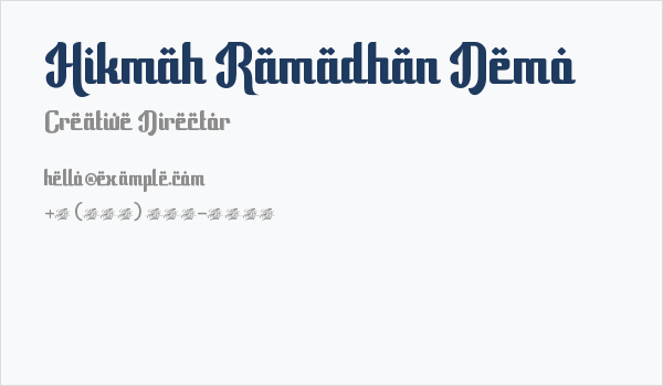 Hikmah Ramadhan Demo Business Card