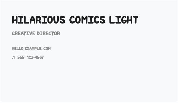 Hilarious Comics light Business Card