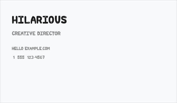 Hilarious Business Card