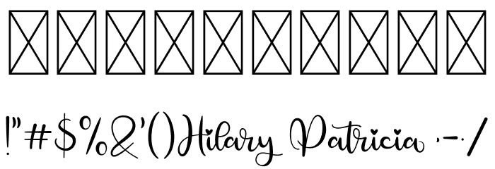 Hilary Patricia Demo Font OTHER CHARS