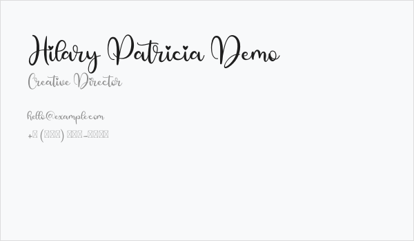 Hilary Patricia Demo Business Card