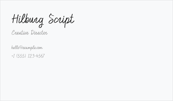 Hilburg Script Business Card