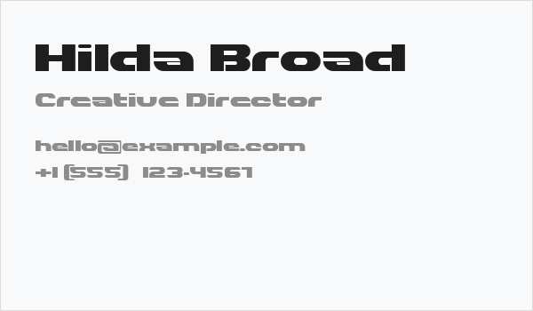 Hilda Broad Business Card