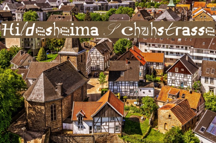 Hildesheima Schuhstrasse Font examples