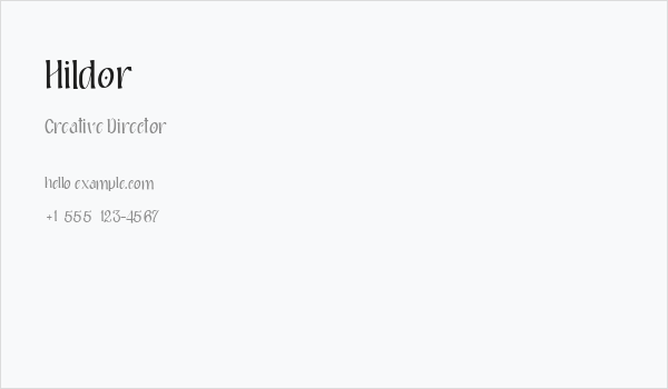 Hildor Business Card