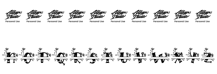 Hilens Flower Monogram Regular Font OTHER CHARS