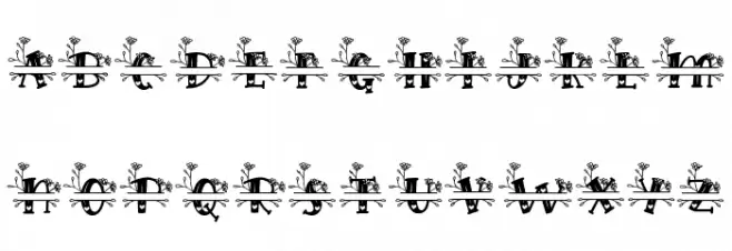Hilens Flower Monogram Regular Polices MAJUSCULES