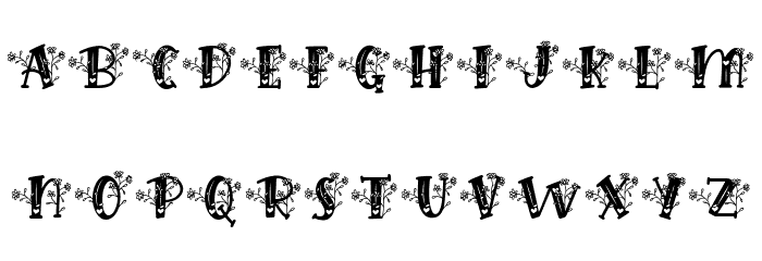 Hilens Flower Monogram Regular Font LOWERCASE