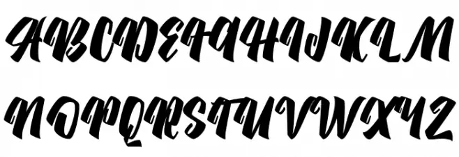 Hilgreds Script Caratteri MAIUSCOLE