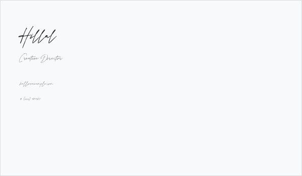 Hillal Business Card