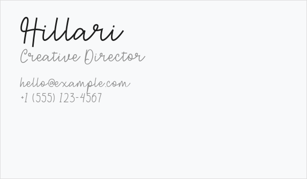 Hillari Business Card