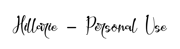 Hillarie - Personal Use  Frei Schriftart Herunterladen