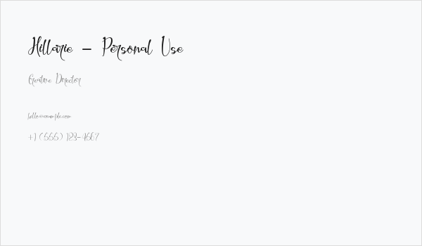 Hillarie - Personal Use Business Card