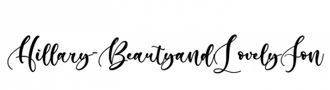 Hillary - Beauty and Lovely Fon  नि: शुल्क फ़ॉन्ट्स डाउनलोड
