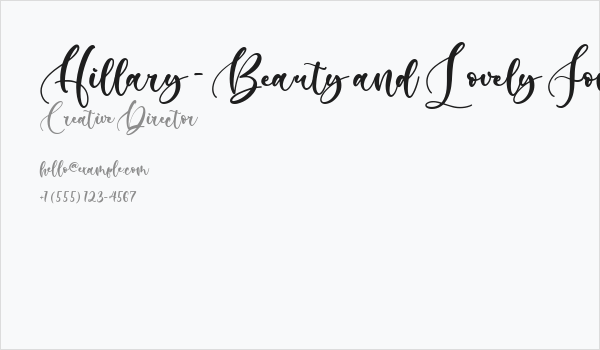 Hillary - Beauty and Lovely Fon Business Card