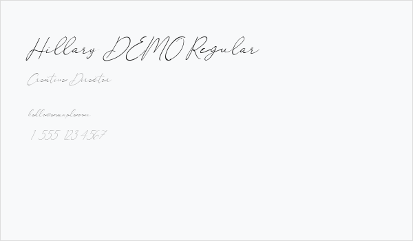 Hillary DEMO Regular Business Card