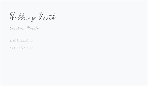 Hillary Youth Business Card