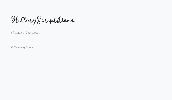 HillaryScriptDemo Business Card