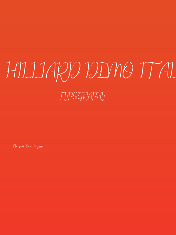 Hilliard Demo Italic Poster