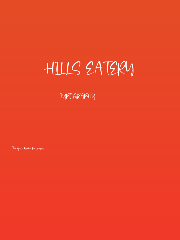 Hills Eatery Poster