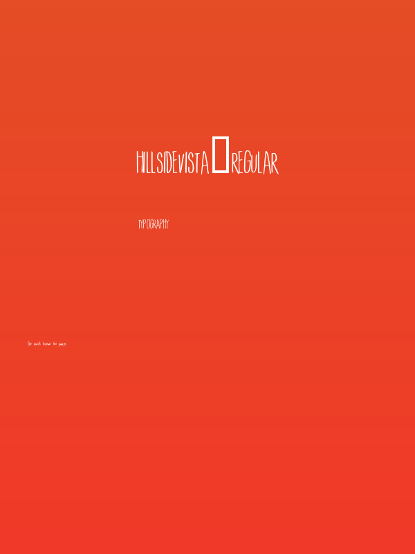 HillsideVista-Regular Poster