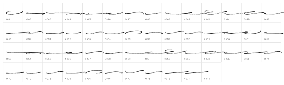 Hillstone swash Character Map