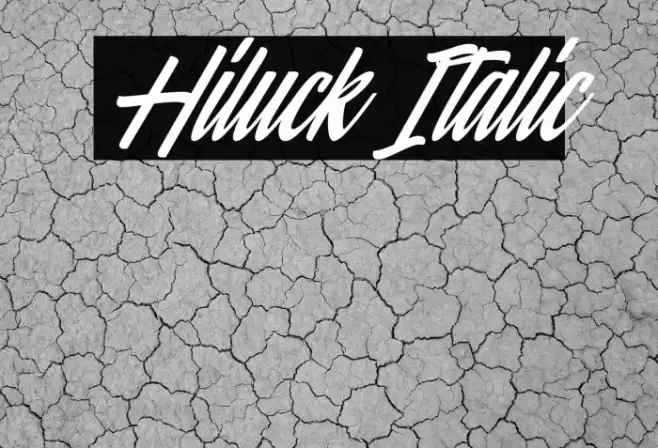 Hiluck Italic Font examples