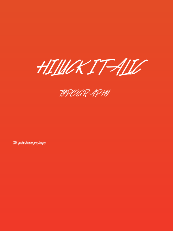 Hiluck Italic Poster